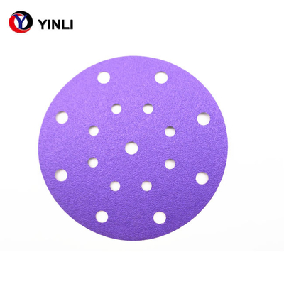 6 Inch 150mm Polyester Film Base Zirconia Sanding Disc 9 Holes 15 Holes For Auto